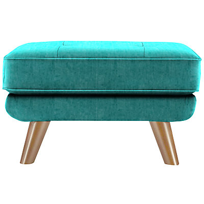 G Plan Vintage The Fifty Three Footstool Velvet Teal G Plan Vintage The Fifty Three Footstool Velvet Teal